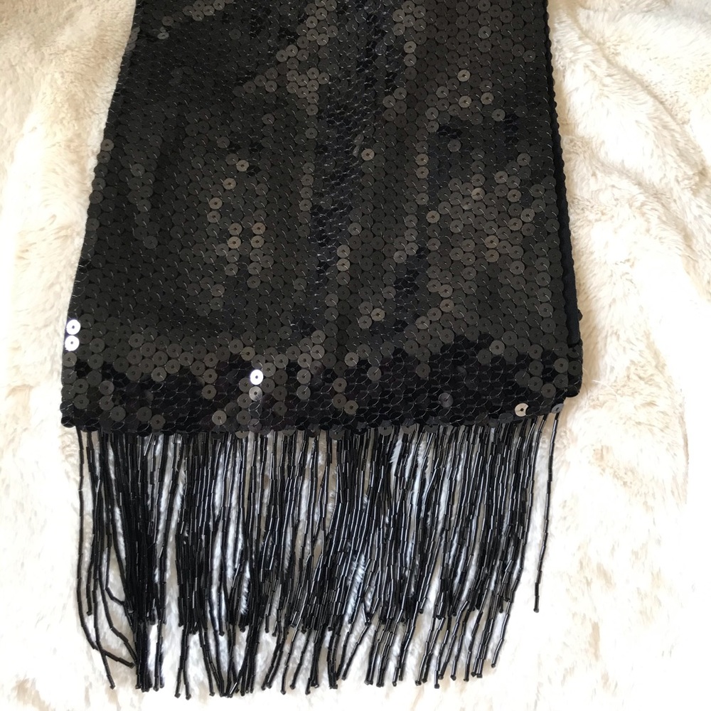 Beautiful Designer Silk Sequence and Beaded Scarf
